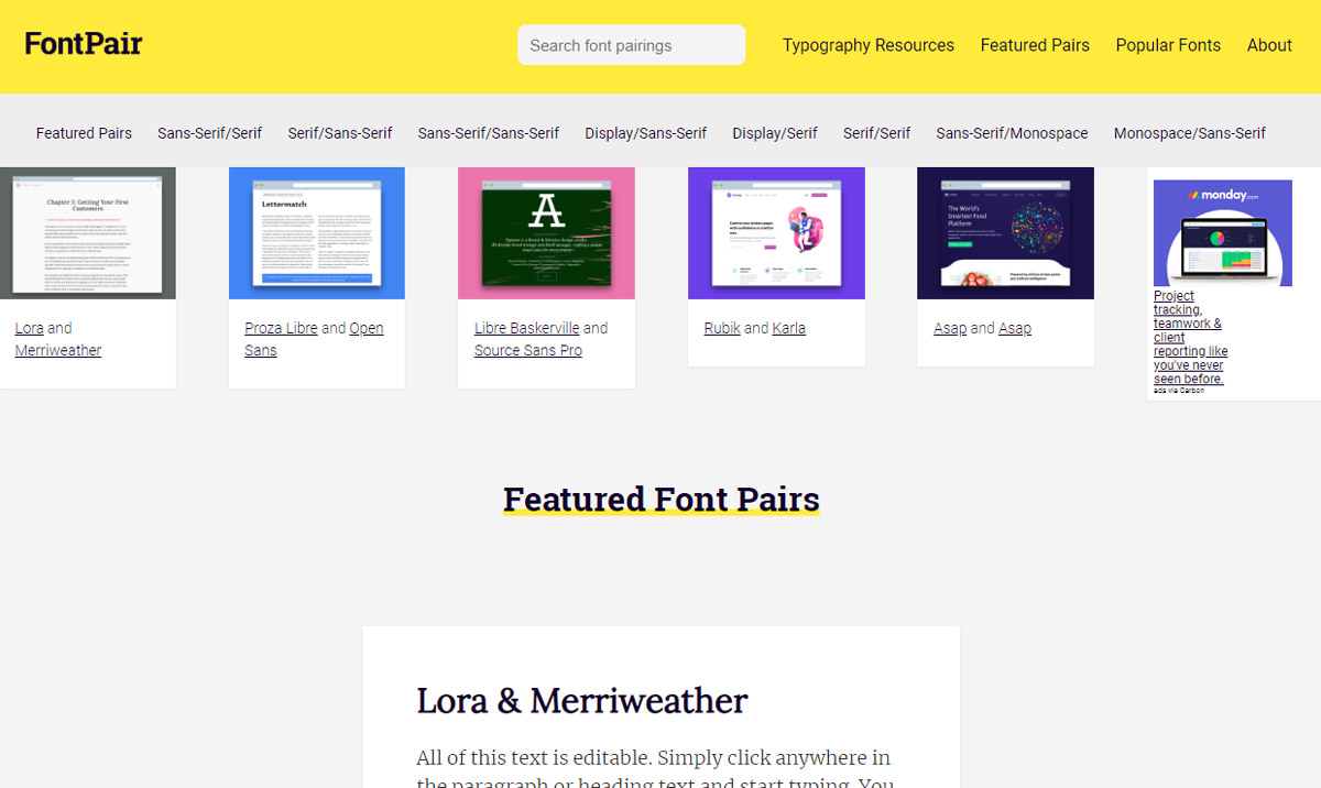 FontPair-GoogleFontCombinations